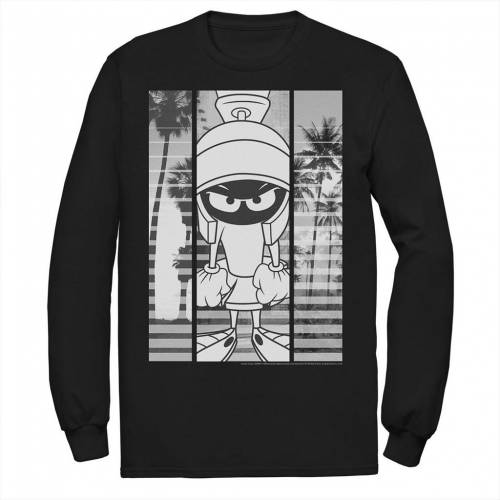 流行に Licensed Character キャラクター 灰色 グレー Tシャツ 黒色 ブラック Licensed Character Looney Tunes Marvin The Martian Grey Scale Panels Tee Black メンズファッション トップス Tシャツ カットソー 時間指定不可 Metacorpuspilates Com Br