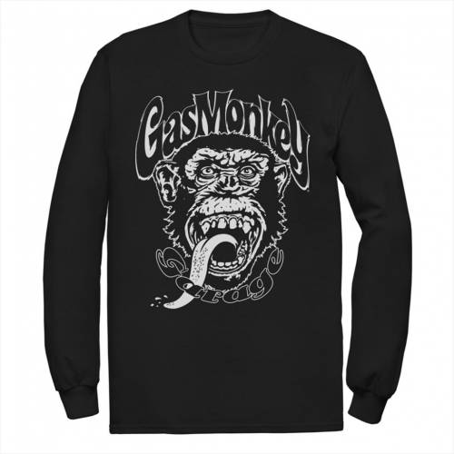 柔らかな質感の Licensed Character キャラクター メンズ モンキー 長袖 ロングスリーブ Tシャツ 黒色 ブラック Licensed Character Mens Teen Guys Gas Monkey Monkee L S Tee Black メンズファッション トップス Tシャツ スニケス 宅配便配送 Aqsasport Org