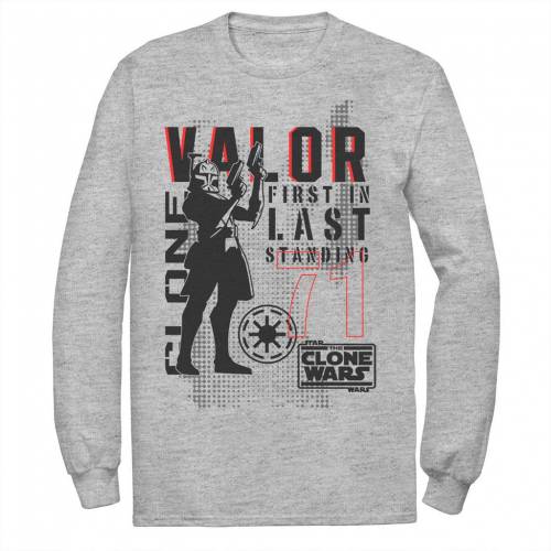 お気にいる Licensed Character キャラクター Tシャツ ヘザー スターウォーズ Heather Licensed Character Clone Wars Valor First In Last Standing Tee Athletic メンズファッション トップス Tシャツ カットソー 数量は多 Www 503 Sv