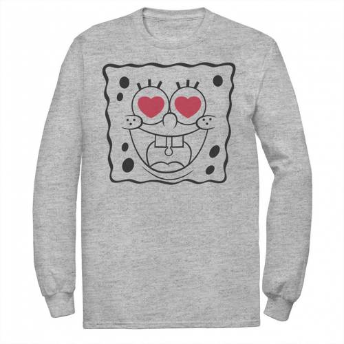 ニコロデオン スポンジボブ スリーブ Tシャツ ヘザー 長袖 【 NICKELODEON SPONGEBOB SQUAREPANTS HEART EYES LONG SLEEVE TEE / ATHLETIC HEATHER 】 メンズファッション トップス カットソー|スニケス