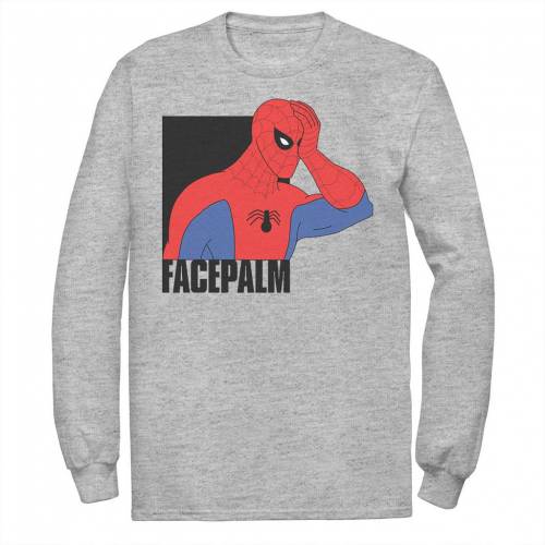マーベル ビンテージ ヴィンテージ Tシャツ ヘザー 【 MARVEL SPIDER-MAN FACEPALM VINTAGE PORTRAIT TEE / ATHLETIC HEATHER 】 メンズファッション トップス カットソー|スニケス