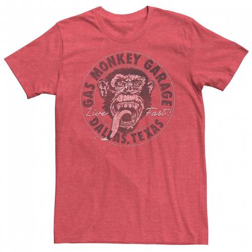 保存版 Licensed Character キャラクター モンキー ロゴ Tシャツ 赤 レッド ヘザー Red Heather Licensed Character Gas Monkey Garage Simple Circle Logo Tee メンズファッション トップス Tシャツ カットソー 期間限定特価 Consorziosicof It