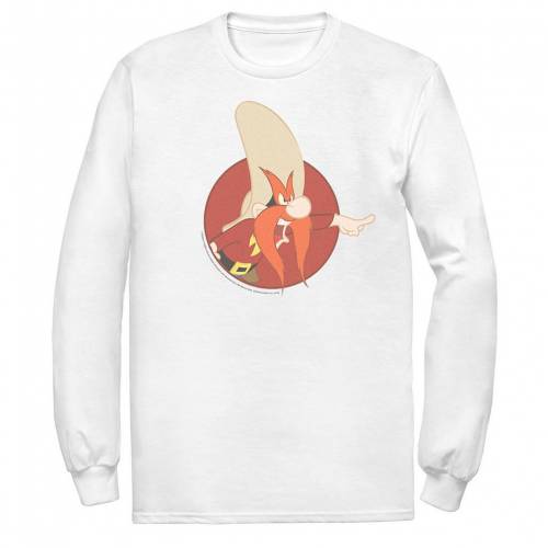 再再販 Licensed Character キャラクター 赤 レッド Tシャツ 白色 ホワイト Red Licensed Character Looney Tunes Yosemite Sam Circle Portrait Tee White メンズファッション トップス Tシャツ カットソー 大流行中 Www Audiomercados Com