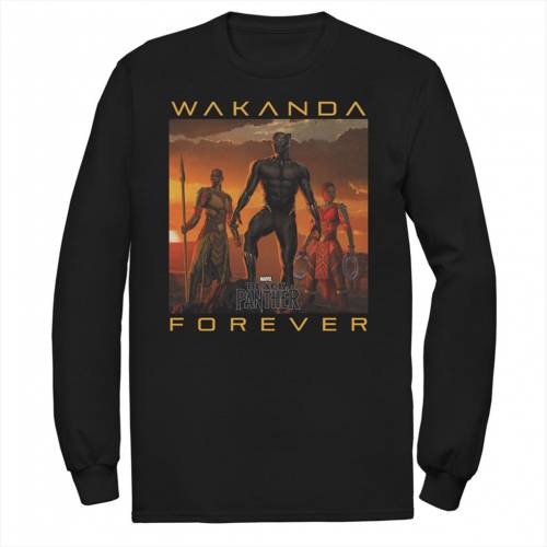 キャラクター 黒色 ブラック Tシャツ 【 LICENSED CHARACTER MARVEL BLACK PANTHER WAKANDA TEE / 】 メンズファッション トップス カットソー｜スニケス