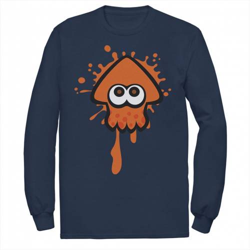 キャラクター 橙 オレンジ Tシャツ 紺色 ネイビー 【 LICENSED CHARACTER NINTENDO SPLATOON ORANGE INKLING SQUID SPLAT TEE / NAVY 】 メンズファッション トップス カットソー|スニケス