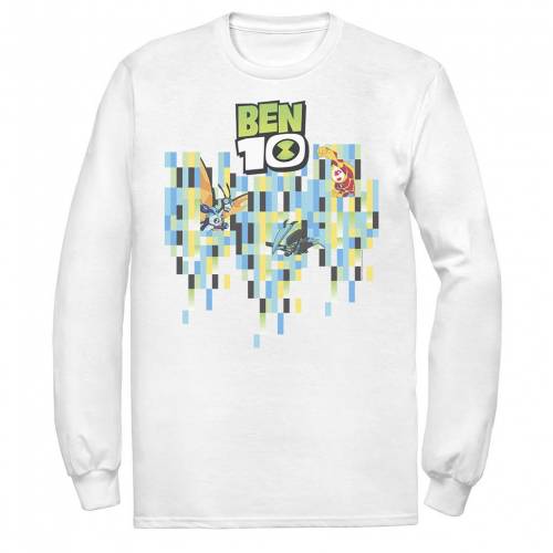 お歳暮 Licensed Character キャラクター Tシャツ 白色 ホワイト Licensed Character Ben 10 Aliens Pixel Background Tee White メンズファッション トップス Tシャツ カットソー 全品送料無料 Sophisticated Travel Com