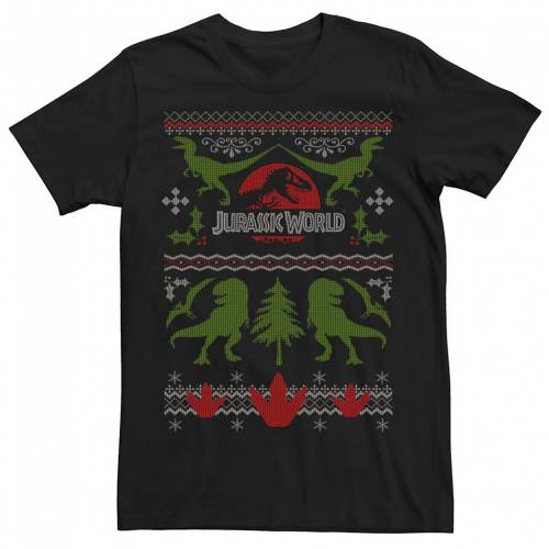 21高い素材 カットソー Tシャツ トップス メンズファッション Black Tee Sweater Ugly Xmas Dinosaur World Jurassic Character Licensed ブラック 黒色 Tシャツ トレーナー キャラクター Character Licensed Kkoh111