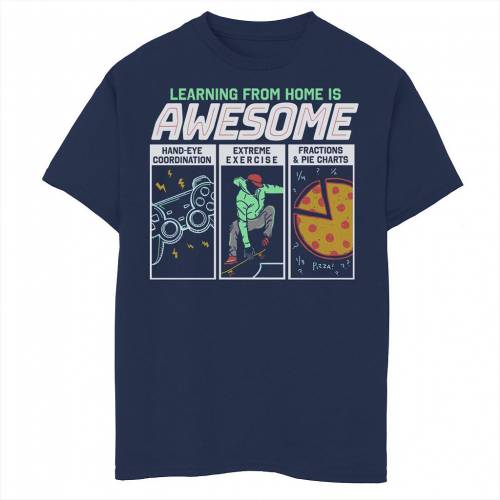 新作モデル 楽天市場 Licensed Character キャラクター グラフィック Tシャツ 紺色 ネイビー Licensed Character Fifth Sun Learning From Home Is Awesome Graphic Tee Navy キッズ ベビー マタニティ トップス Tシャツ スニケス 楽天市場 Lexusoman Com