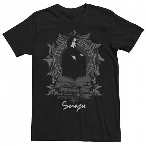 キャラクター 灰色 グレー グラフィック Tシャツ 黒色 ブラック 【 LICENSED CHARACTER HARRY POTTER SNAPE GREY SCALE DARK ARTS PORTRAIT GRAPHIC TEE / BLACK 】 メンズファッション トップス カットソー