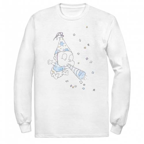 キャラクター スリーブ Tシャツ 白色 ホワイト 長袖 【 LICENSED CHARACTER RUGRATS TOMMY BIRTHDAY WATERCOLOR LONG SLEEVE TEE / WHITE 】 メンズファッション トップス カットソー|スニケス