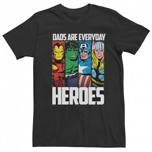 キャラクター Tシャツ 黒色 ブラック HEROES" 【 LICENSED CHARACTER AVENGERS DADS ARE EVERYDAY TEE / BLACK 】 メンズファッション トップス カットソー｜スニケス