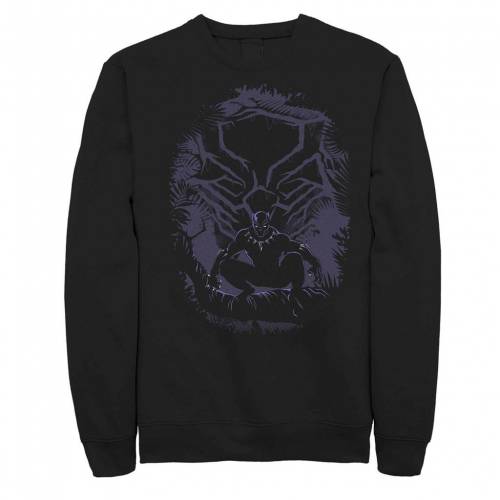 新作人気 Licensed Character キャラクター 黒色 ブラック フリース Licensed Character Marvel Black Panther Dark Jungle Portrait Fleece メンズファッション トップス Tシャツ カットソー 100 本物保証 Azatfoundation Org