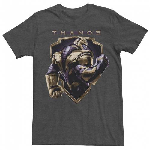 キャラクター Tシャツ チャコール ヘザー 【 LICENSED CHARACTER MARVEL AVENGERS ENDGAME THANOS SHIELD TEE / CHARCOAL HEATHER 】 メンズファッション トップス カットソー｜スニケス