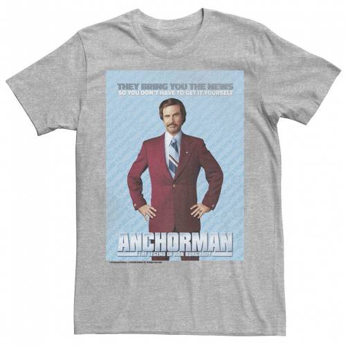 キャラクター Tシャツ ヘザー 【 LICENSED CHARACTER ANCHORMAN MOVIE POSTER TEE / ATHLETIC HEATHER 】 メンズファッション トップス カットソー｜スニケス