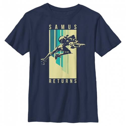 激安ブランド 楽天市場 Licensed Character キャラクター グラフィック Tシャツ 紺色 ネイビー Licensed Character Nintendo Metroid Samus Returns Spotlight Graphic Tee Navy キッズ ベビー マタニティ トップス Tシャツ スニケス 正規激安