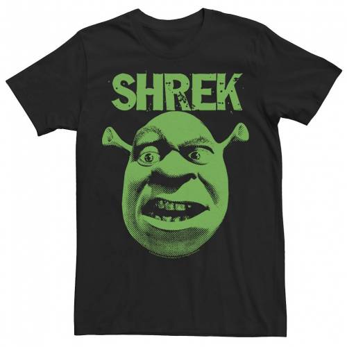 楽天市場 キャラクター 緑 グリーン アート グラフィック Tシャツ 黒色 ブラック Green Licensed Character Shrek Grumpy Comic Art Face Graphic Tee Black スニケス
