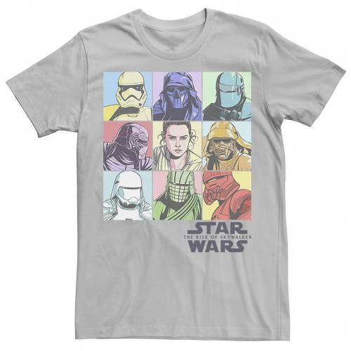 ライズ キャラクター ボックス Tシャツ 銀色 シルバー スターウォーズ 【 STAR WARS THE RISE OF SKYWALKER PASTEL CHARACTER BOX TEE / SILVER 】 メンズファッション トップス カットソー｜スニケス