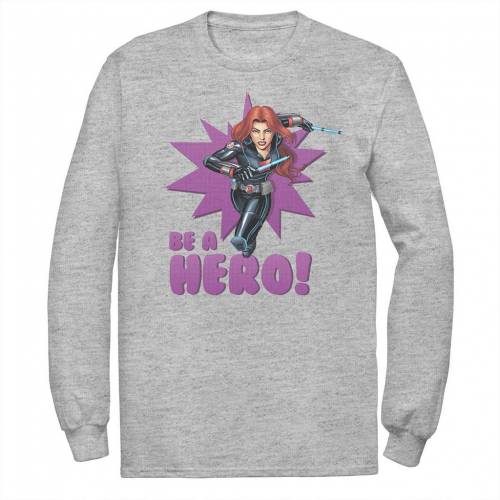 マーベル 黒色 ブラック Tシャツ ヘザー HERO! 【 MARVEL BLACK WIDOW AVENGERS ASSEMBLE BE A TEE / ATHLETIC HEATHER 】 メンズファッション トップス カットソー｜スニケス