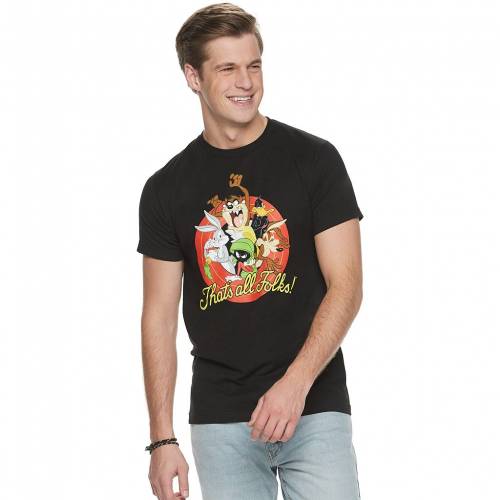 文字記号 プルオーバー 黒いこと 黒いこと THAT\u0027S 【 LICENSED CHARACTER LOONEY TOONS ALL FOLKS TEE / BLACK 】 メンズ流行り物 トップス カットソー