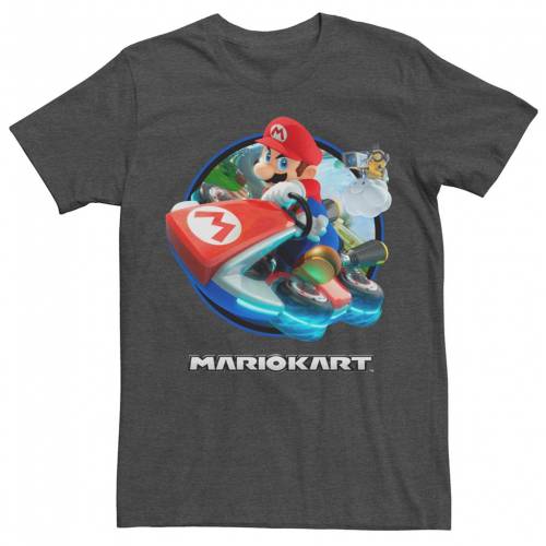 キャラクター ロゴ グラフィック Tシャツ チャコール ヘザー 【 LICENSED CHARACTER MARIO KART CIRCLE DRIFT LOGO GRAPHIC TEE / CHARCOAL HEATHER 】 メンズファッション トップス カットソー｜スニケス