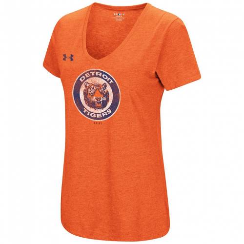 激安ブランド Tシャツ カットソー タイガース デトロイト オレンジ 橙 Armour Under アンダーアーマー クーパーズタウン Perfor Logo Collection Cooperstown Heathered Armour Under Orange Tシャツ Vネック パフォーマンス ロゴ コレクション Fah Co Bw