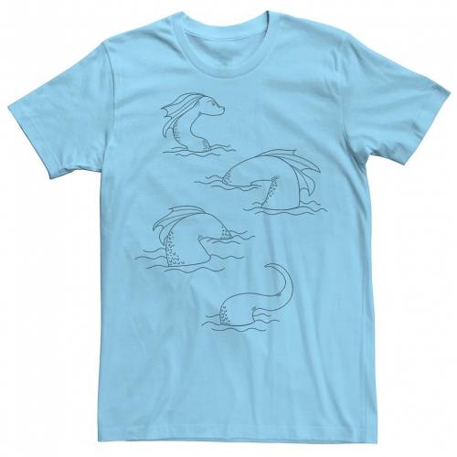 超可爱 Licensed Character キャラクター グラフィック Tシャツ 青色 ブルー Licensed Character Loch Ness Monster Lines Graphic Tee Light Blue メンズファッション トップス Tシャツ カットソー スペシャルオファ Aqsasport Org