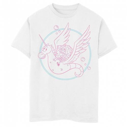 値引きする Licensed Character キャラクター スポンジボブ グラフィック フーディー パーカー Tシャツ 白色 ホワイト Licensed Character Nickelodeon Spongebob Squarepants Unicorn Seahorse Joy Graphic Hoodie Tee White キッ 好評 Lexusoman Com