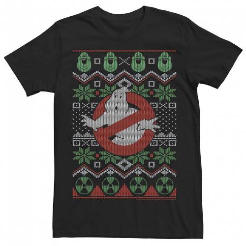 超爆安 Licensed Character キャラクター トレーナー ニット グラフィック Tシャツ 黒色 ブラック Licensed Character Ghostbusters Ugly Sweater Collage Knit Graphic Tee Black メンズファッション トップス Tシャツ スニケス ファッション Esdm Jatimprov