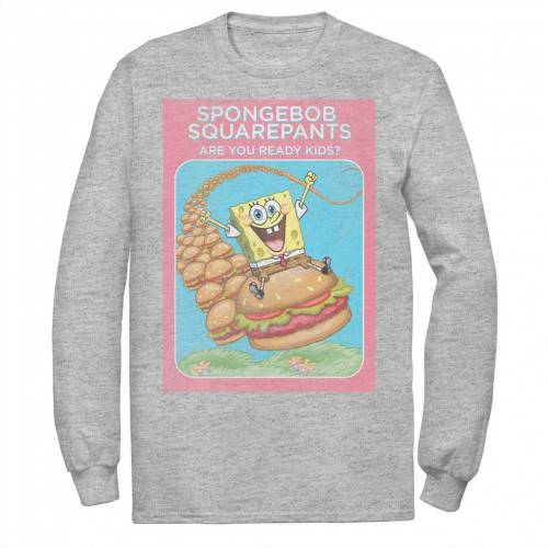 キャラクター スポンジボブ ビンテージ ヴィンテージ Tシャツ ヘザー 【 LICENSED CHARACTER SPONGEBOB SQUAREPANTS ARE YOU READY KIDS VINTAGE POSTER TEE / ATHLETIC HEATHER 】 メンズファッション トップス カットソ|スニケス