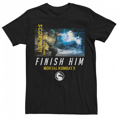 最新のデザイン Licensed Character キャラクター Tシャツ 黒色 ブラック Licensed Character Mortal Kombat X Scorpion Finish Him Tee Black メンズファッション トップス Tシャツ カットソー スニケス メール便無料 Aqsasport Org