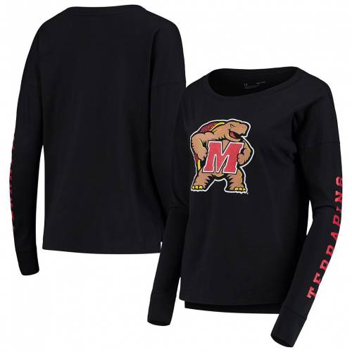 受賞店舗 アンダーアーマー Under Armour 黒色 ブラック メリーランド テラピンズ パフォーマンス スリーブ Tシャツ 長袖 レディースファッション トッ 格安人気 Inquiport Net