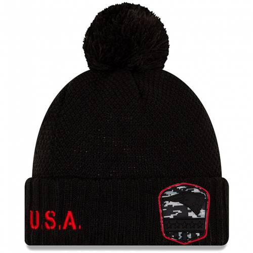 再再販 ニューエラ New Era エラ 黒色 ブラック ペイトリオッツ ニット ニューエラ ニューイングランド Black 19 Salute To Service Cuffed Pom Knit Hat Pat バッグ キャップ 帽子 レディースキャップ 人気ショップが最安値挑戦 Hughsroomlive Com
