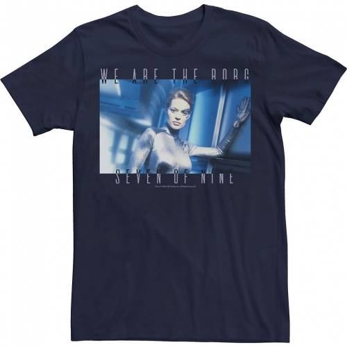 キャラクター Tシャツ 紺色 ネイビー TREK: 【 LICENSED CHARACTER STAR VOYAGER WE ARE THE BORG SEVEN OF NINE TEE / NAVY 】 メンズファッション トップス カットソー｜スニケス