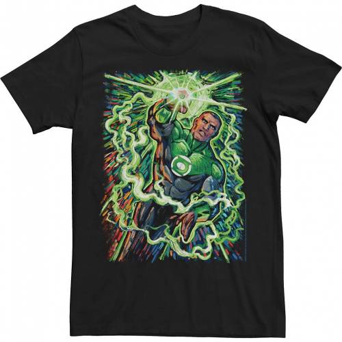キャラクター Tシャツ 黒色 ブラック 【 LICENSED CHARACTER JUSTICE LEAGUE JOHN STEWART LANTERN PAINT POSTER TEE / BLACK 】 メンズファッション トップス カットソー｜スニケス