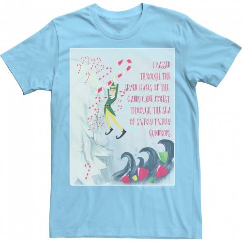 即納特典付き Licensed Character キャラクター Tシャツ 青色 ブルー Licensed Character Elf Swirly Twirly Gumdrops Book Page Poster Tee Light Blue メンズファッション トップス Tシャツ カットソー 超特価激安 Hillcrestcare Org