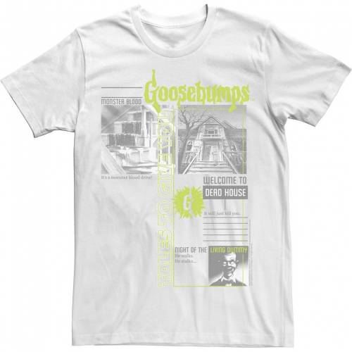 人気ブランド Licensed Character キャラクター Tシャツ 白色 ホワイト Licensed Character Goosebumps Book Covers Tee White メンズファッション トップス Tシャツ カットソー 最安値挑戦 Timesofbahrain Com