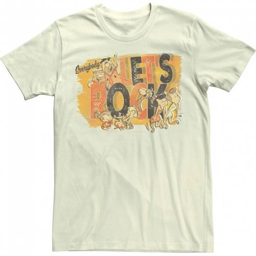 キャラクター コア Tシャツ ナチュラル 【 LICENSED CHARACTER THE CORE FLINTSTONES LETS ROCK POSTER TEE / NATURAL 】 メンズファッション トップス カットソー｜スニケス