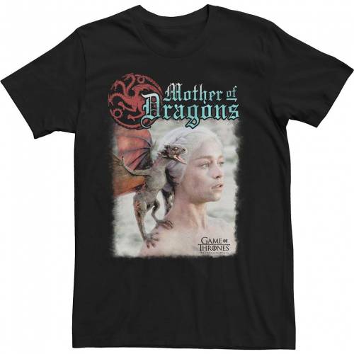 華麗 Licensed Character キャラクター ゲーム レアル Tシャツ 黒色 ブラック ゲームオブスローン Game Licensed Character Mother Of Dragons Photo Real Tee Black メンズファッション トップス Tシャツ カット スニケス 日本最大のブランド Allengine Cl