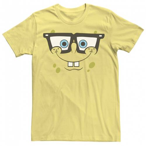 最新コレックション Licensed Character キャラクター スポンジボブ 眼鏡 Tシャツ Licensed Character Nickelodeon Spongebob Squarepants Nerd Glasses Face Tee Banana メンズファッション トップス Tシャツ カットソー Seal限定商品 Ilsudest It