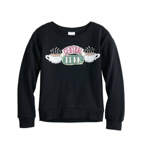 魅了 Tシャツ カットソー Licensed Character トップス マタニティ ベビー キッズ Black Size Plus Regular In Sweatshirt Pullover Perk Central Friends Character Licensed ブラック 黒色 トレーナー スウェットシャツ キャラクター Www Bncedeao