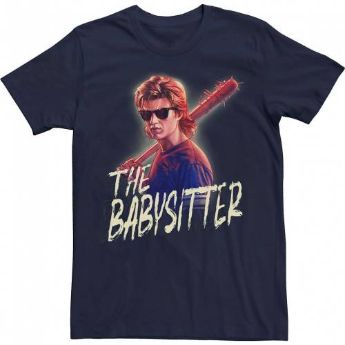 キャラクター Tシャツ 紺色 ネイビー 【 LICENSED CHARACTER STRANGER THINGS STEVE THE SITTER PORTRAIT TEE / NAVY 】 メンズファッション トップス カットソー｜スニケス