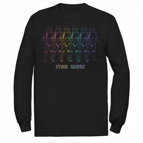 キャラクター 虹色 レインボー Tシャツ 黒色 ブラック スターウォーズ 【 LICENSED CHARACTER STAR WARS PRIDE RAINBOW STORMTROOPERS LINE UP TEE / BLACK 】 メンズファッション トップス カットソー|スニケス