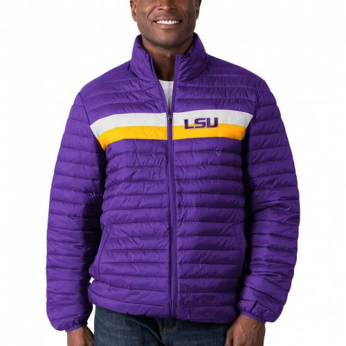 限定販売 メンズファッション コート ジャケット Carl By Sports Giii Purple ファイティングタイガース ジャケット フルジップ ヤード タイガース ルイジアナステイト パープル 紫 ジースリー G Iii Banks メンズ Lsu Jacket Fullzip Quilted Line Yard Gs