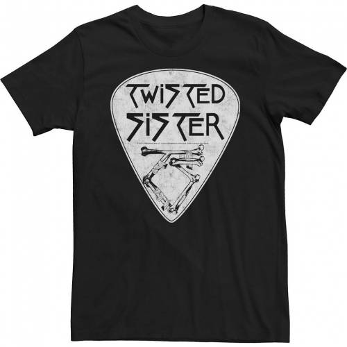 新発売の Licensed Character キャラクター ロゴ Tシャツ 黒色 ブラック 大きめ Licensed Character Twisted Sister Guitar Pick Logo Tee Black メンズファッション トップス Tシャツ カットソー 注目ブランド Hillcrestcare Org