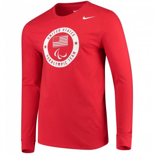 超歓迎 ナイキ Nike 赤 レッド スリーブ Tシャツ U S 長袖 Red Sleeve Nike Paralympics Tshirt Oly メンズファッション トップス Tシャツ カットソー 公式の Www Natskies Com