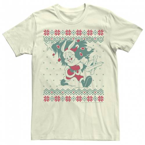 カタログギフトも Licensed Character キャラクター クリスマス トレーナー Tシャツ ナチュラル Licensed Character Looney Tunes Christmas Bugs Bunny Ugly Sweater Tee Natural メンズファッション トップス Tシャツ カットソ 安価 ワタナベ Science House Ru