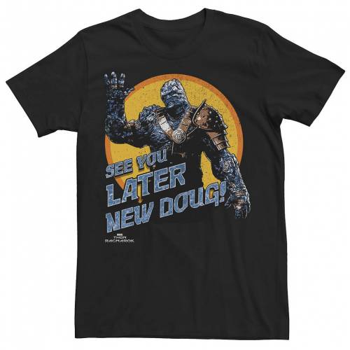 キャラクター Tシャツ 黒色 ブラック DOUG! 【 LICENSED CHARACTER MARVEL THOR RAGNAROK KORG LATER NEW TEE / BLACK 】 メンズファッション トップス カットソー｜スニケス