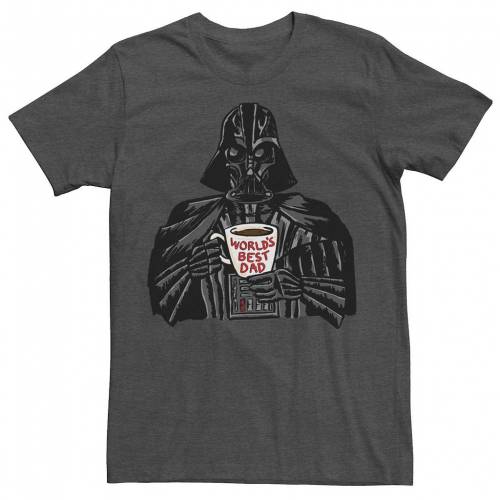 キャラクター Tシャツ チャコール ヘザー スターウォーズ FATHER'S WORLD'S 【 LICENSED CHARACTER STAR WARS DAY VADER BEST DAD MUG TEE / CHARCOAL HEATHER 】 メンズファッション トップス カットソー|スニケス