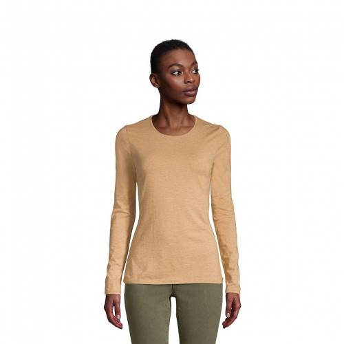 即納 最大半額 Lands End Tシャツ 茶色 ブラウン Lands End Lightweight Fitted Crewneck Longsleeve Tee Brown レディースファッション トップス Tシャツ カットソー 60 Off Skyview Hotel Com
