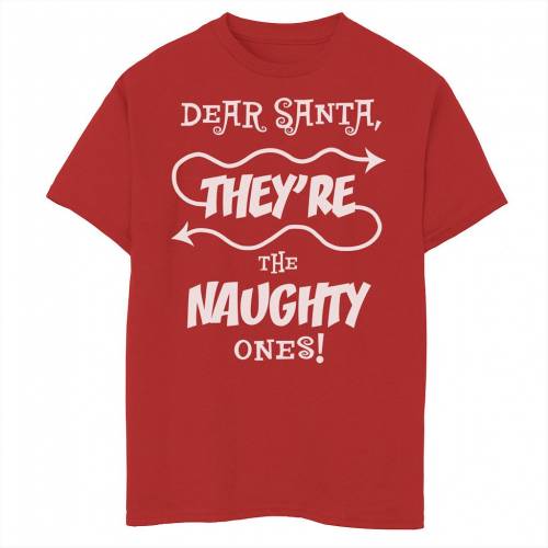 【★Fashion THE SALE★7/12午前10時迄】キャラクター クリスマス グラフィック Tシャツ 赤 レッド THEY'RE 【 LICENSED CHARACTER DEAR SANTA THE NAUGHTY ONES CHRISTMAS GRAPHIC TEE / RED 】 キッズ ベビー マタニティ トップス カットソー画像
